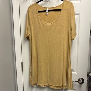 LuLaRoe Heathered Gold Top